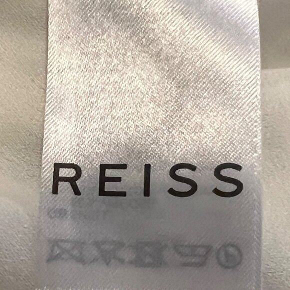 Reiss Women’s Dress Size 12 Sofia Flippy Striped Mini White Green Stripe - Picture 13 of 14